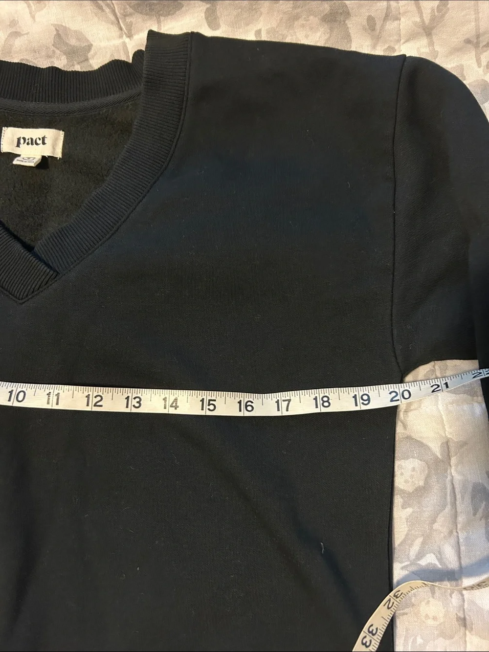 Pact Black V-Neck Pullover Sweatshirt
